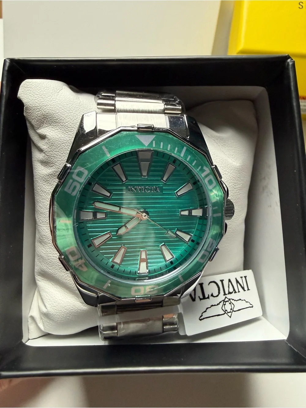 Invicta Men's Diver Meridian 46mm Silver Watch with Teal Dial